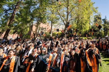 University of the Pacific, California’s first and oldest university, honored hundreds of graduating students with a joyous celebration surrounded by family and friends Saturday on historic Knoles Lawn.